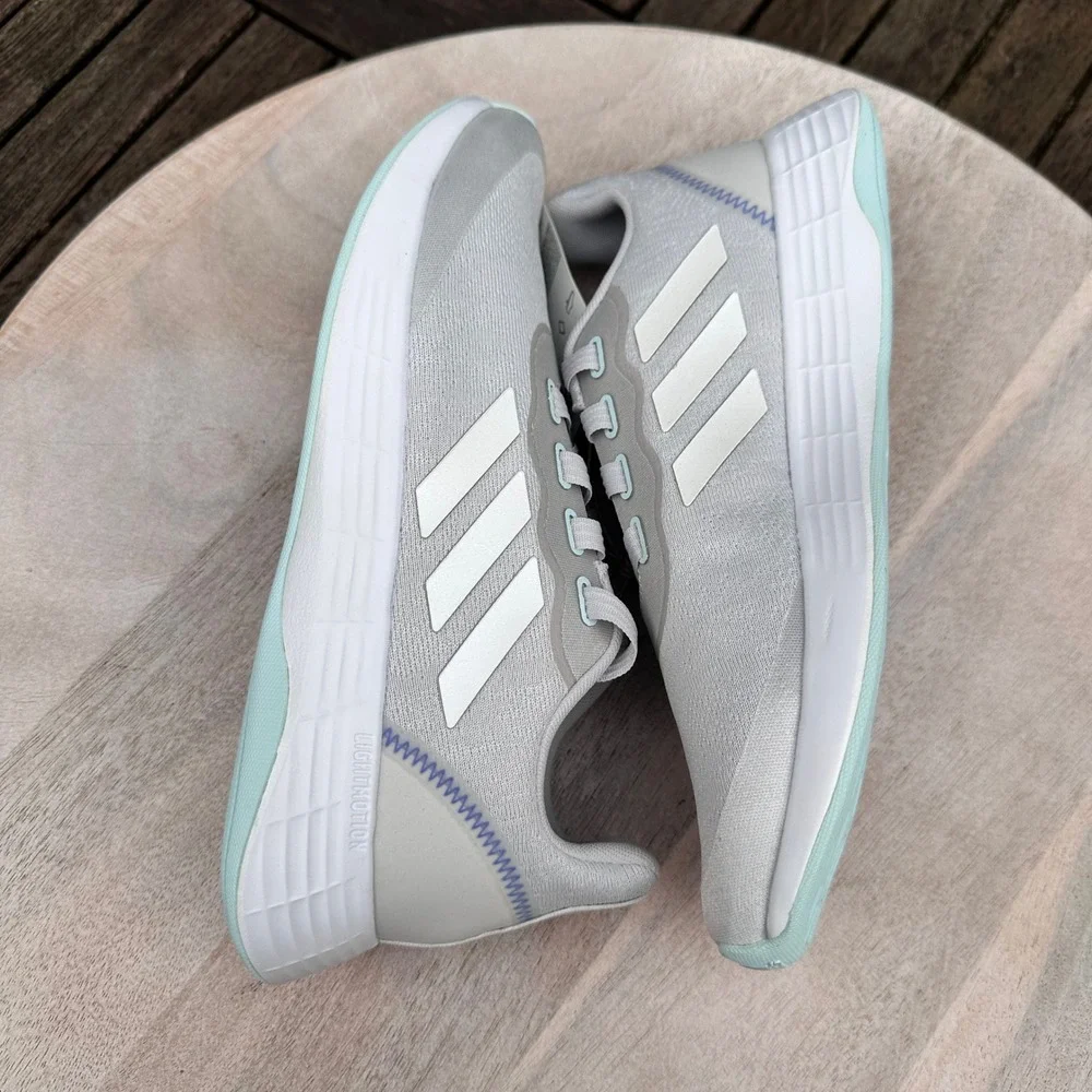 Adidas Women's QT Racer Sport Low Top Running Shoe Grey Mint Q46322 Size 9 - Picture 7 of 10